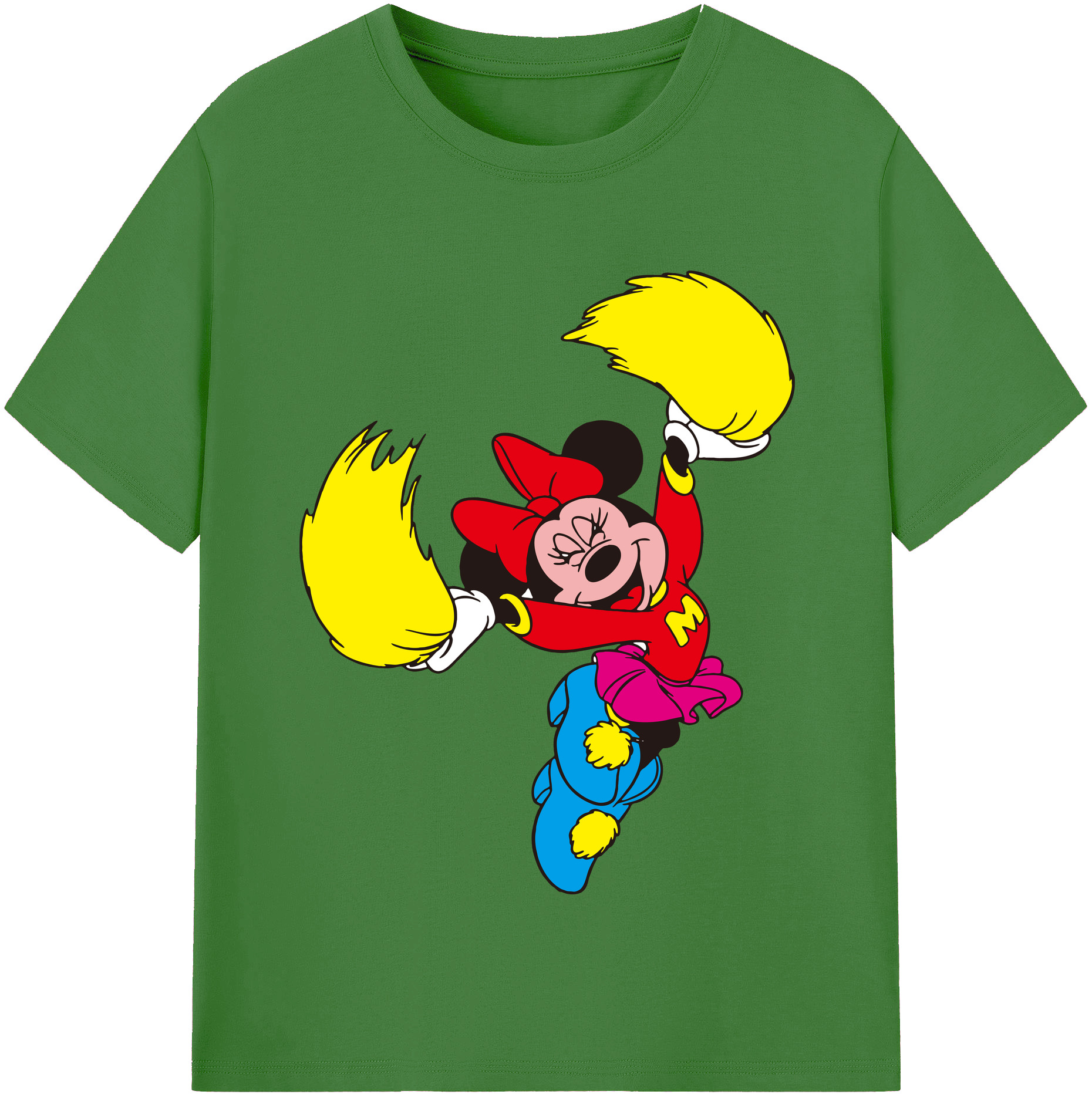 （画像用） ミッキーマウス Mickey Mouse レディースカジュアルプリントTシャツ（綿100％）